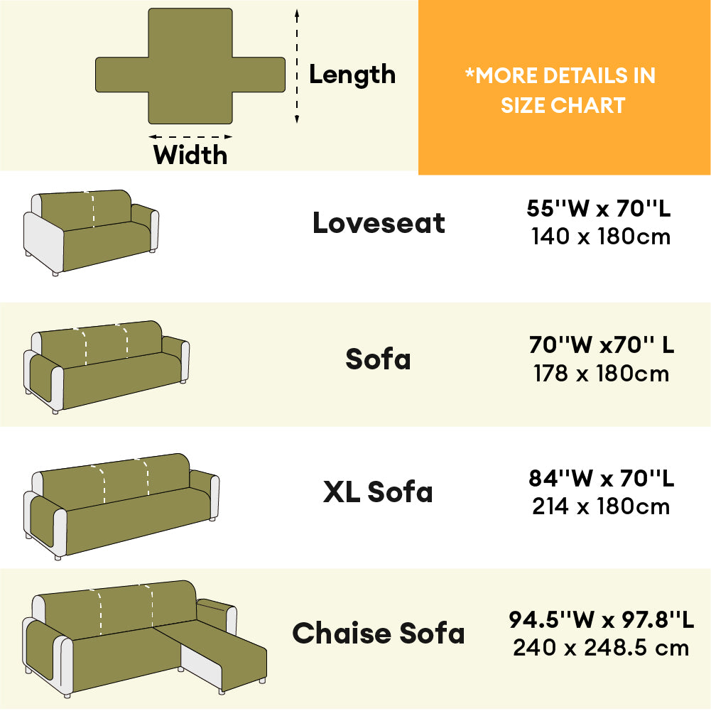 Housse de protection de meubles imperméable et antidérapante, Slipsafe