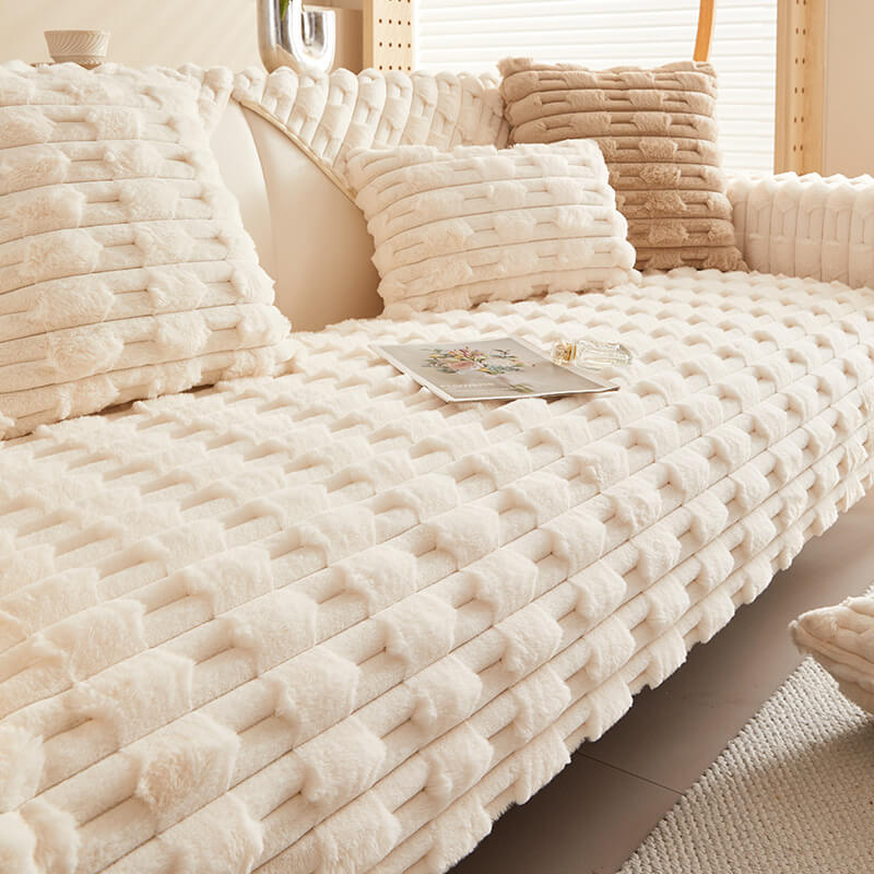 Cubierta de sofá protector de muebles a rayas de lujo