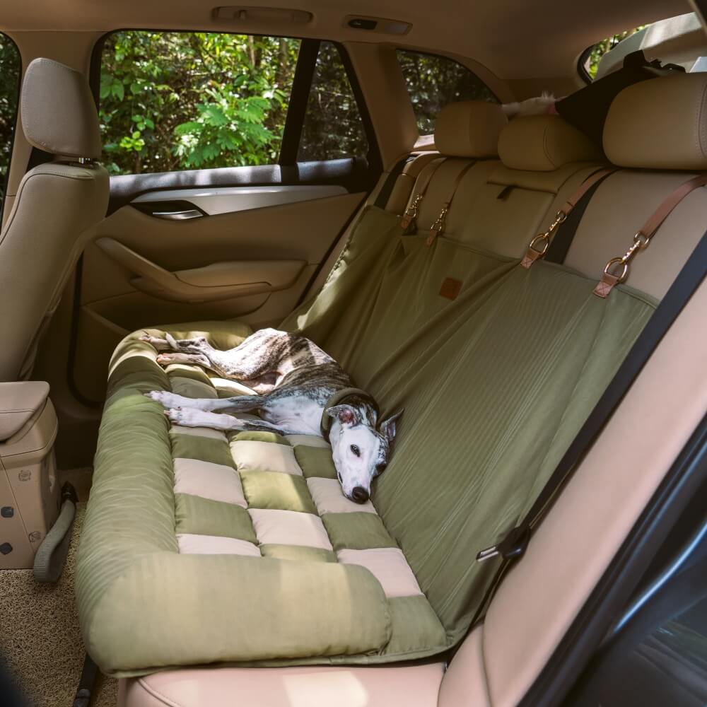 Reisepolster, Sicherheits-Rücksitz, großes Hunde-Autositzbett – Schachbrett-Lounge