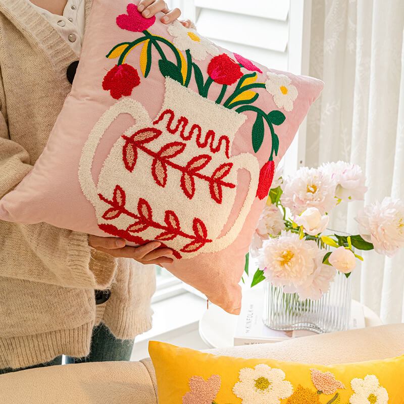 Almohada de decoración del ramo de girasol de tulipán Decoración del hogar