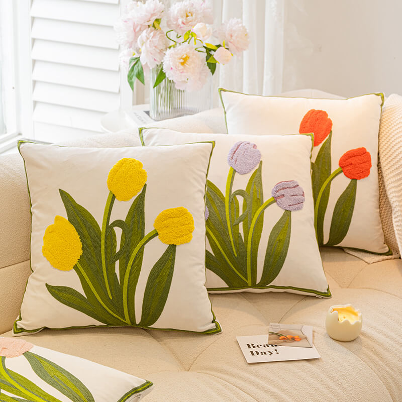 Almohada de decoración del ramo de girasol de tulipán Decoración del hogar