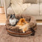 Klassisches Donut-Hundebett aus Jacquard-Plüsch – Kuschelhöhle
