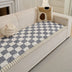Checkered Velvet Sofa Pad Anti-Slip Quilted Couch Cover