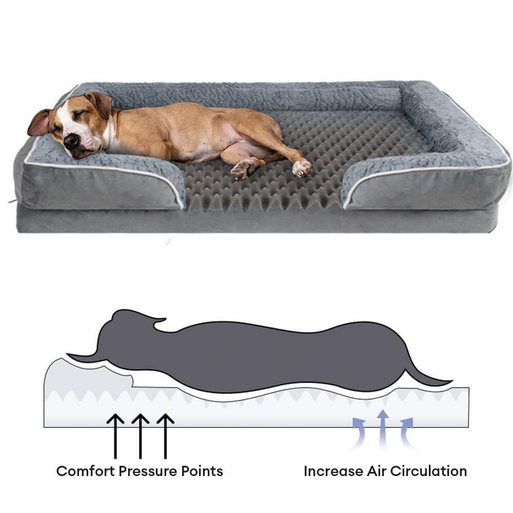 Cama de perros ortopédica de soporte envolvente impermeable desmontable