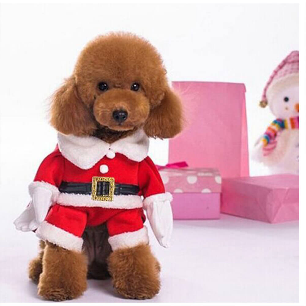 Stereoskopisches Weihnachts-Weihnachtsmann-Outfit, Hut, Cosplay, Hundekostüm