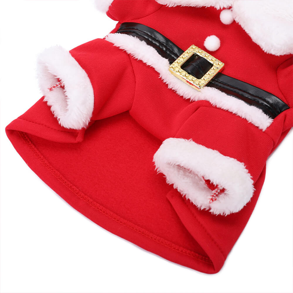 Stereoskopisches Weihnachts-Weihnachtsmann-Outfit, Hut, Cosplay, Hundekostüm