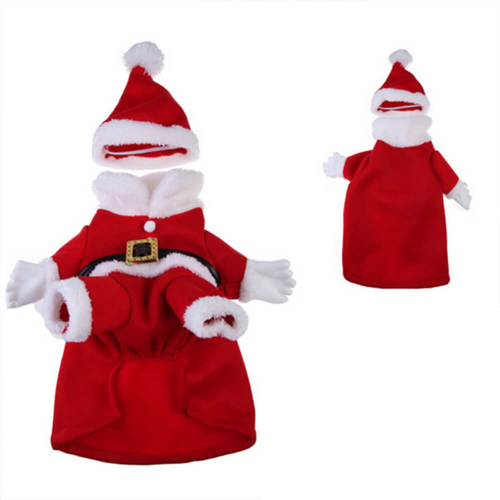 Stereoskopisches Weihnachts-Weihnachtsmann-Outfit, Hut, Cosplay, Hundekostüm