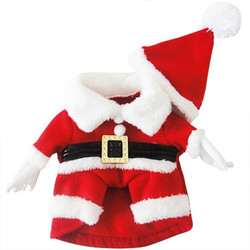 Stereoskopisches Weihnachts-Weihnachtsmann-Outfit, Hut, Cosplay, Hundekostüm